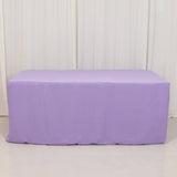 Lavender Lilac Fitted Polyester Rectangle Tablecloth 6ft Table Cover For 72x30inch Tables