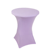 Lavender Lilac Highboy Spandex Cocktail Table Cover, Fitted Stretch Tablecloth