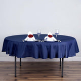 90" Navy Blue Polyester Round Tablecloth