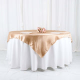 60inch x 60inch Nude Seamless Square Satin Table Overlay