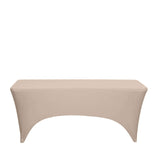 6ft Nude Spandex Stretch Fitted Rectangular Tablecloth