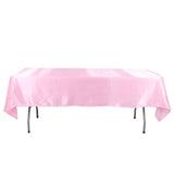 60"x102" Pink Smooth Satin Rectangular Tablecloth