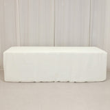 Fire Retardant Ivory Fitted Tablecloth 8ft Premium Polyester Rectangular Table Cover 96inch