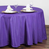 108" Purple Polyester Round Tablecloth