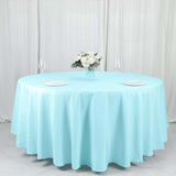 108" Light Blue Polyester Round Tablecloth