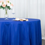 132inch Royal Blue 200 GSM Seamless Premium Polyester Round Tablecloth