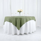 70"x70" Dusty Sage Green Polyester Square Table Overlay