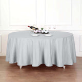 120inches Silver Polyester Round Tablecloth