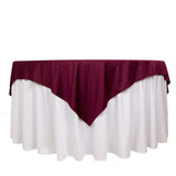 70" Burgundy Premium Scuba Wrinkle Free Square Table Overlay, Scuba Polyester Table Topper