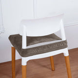 Charcoal Gray Dining Chair Seat Cover, Velvet Chair Cushion Cover With Tie