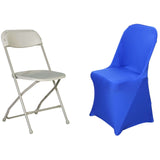 Royal Blue Spandex Stretch Fitted Folding Slip On Chair Cover - 160 GSM