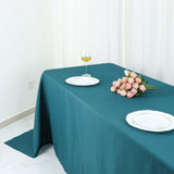 90inchx132" Peacock Teal Polyester Rectangular Tablecloth