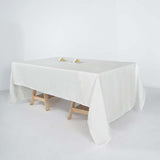 60"x126" White Rectangular Tablecloth, Linen Table Cloth With Slubby Textured, Wrinkle Resistant