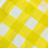 White Yellow Checkered Rectangle Plastic Table Cover, 54x108inch PVC Waterproof Disposable