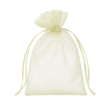 Sheer ivory organza drawstring bag for gifts and favors #whtbkgd