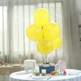 25 Pack | 12inch Yellow & White Fun Polka Dot Latex Party Balloons