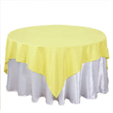 70"x70" Yellow Square Polyester Table Overlay