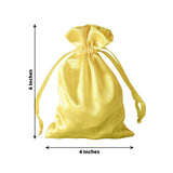 12 Pack | 4x6inch Gold Satin Drawstring Wedding Party Favor Gift Bags