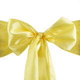 5 pack | 6 inch x 106 inch Yellow Satin Chair Sash#whtbkgd