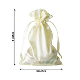 12 Pack | 6"x9" Yellow Satin Drawstring Wedding Party Favor Gift Bags