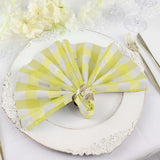 5 Pack | Yellow/White Buffalo Plaid Cloth Dinner Napkins, Gingham Style | 15x15Inch