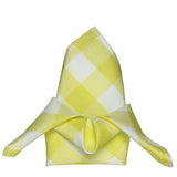 5 Pack | Yellow/White Buffalo Plaid Cloth Dinner Napkins, Gingham Style | 15x15Inch