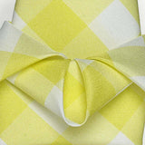 5 Pack | Yellow/White Buffalo Plaid Cloth Dinner Napkins, Gingham Style | 15x15Inch