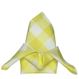 5 Pack | Yellow/White Buffalo Plaid Cloth Dinner Napkins, Gingham Style | 15x15Inch