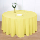 120 inch Yellow Polyester Round Tablecloth