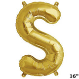 16" Shiny Metallic Gold Mylar Foil Alphabet Letter & Number Balloons