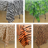 5 Pack Animal Theme Rectangle Plastic Table Covers, Jungle Safari PVC Waterproof