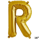 16" Shiny Metallic Gold Mylar Foil Alphabet Letter & Number Balloons