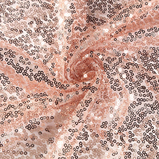 Add a Touch of Luxury with the Rose Gold Seamless Premium Sequin Rectangle Tablecloth