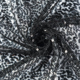 60"x126" Black Premium Sequin Rectangle Tablecloth#whtbkgd