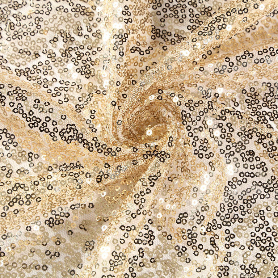 54 inch x 54 inch Champagne Premium Sequin Square Tablecloth#whtbkgd