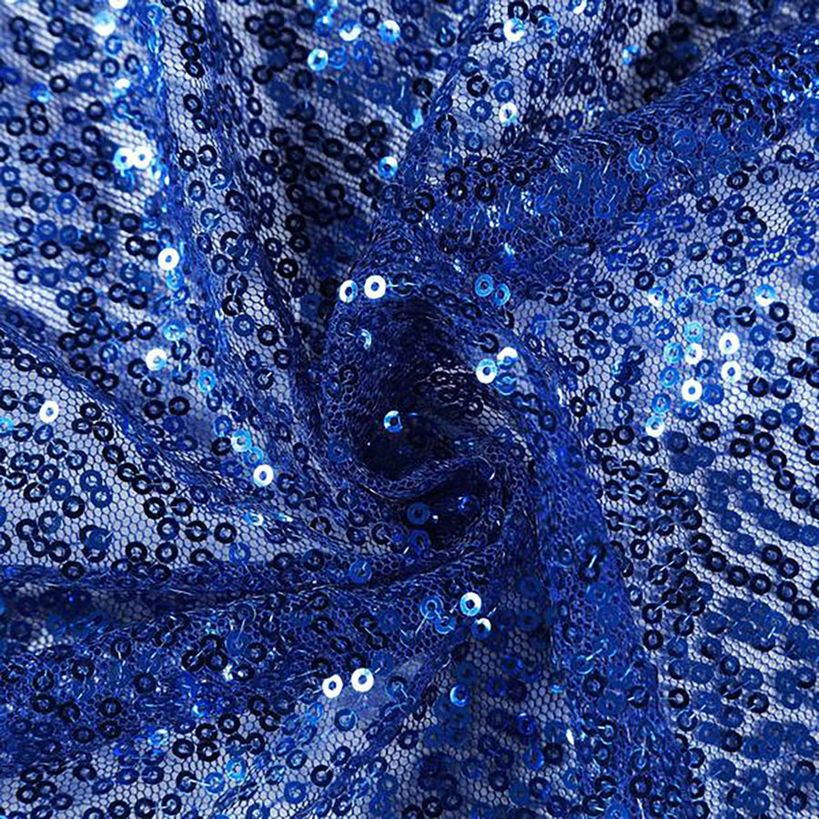 60"x126" Royal Blue Premium Sequin Rectangle Tablecloth#whtbkgd