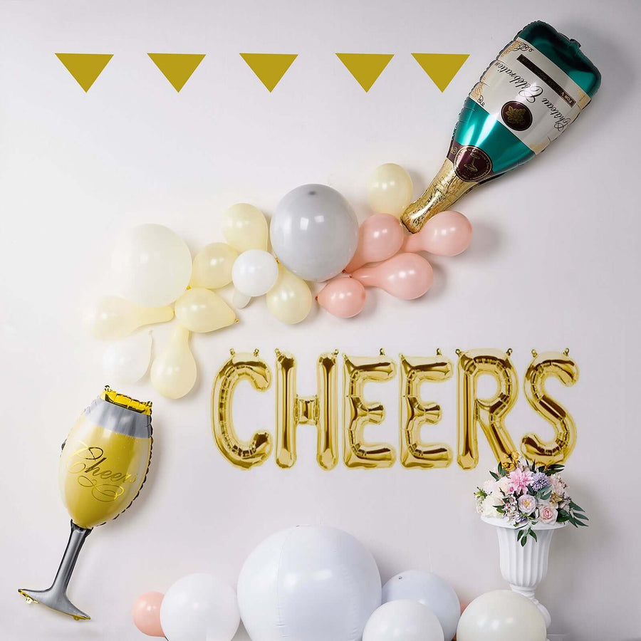 1 Pair | 39inch Champagne Bottle & Glass Mylar Foil Helium/Air Balloons