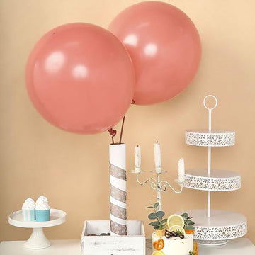 10 Pack 18" Matte Pastel Dusty Rose Helium Air Latex Party Balloons