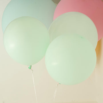10 Pack 18" Matte Pastel Mint Helium or Air Latex Party Balloons