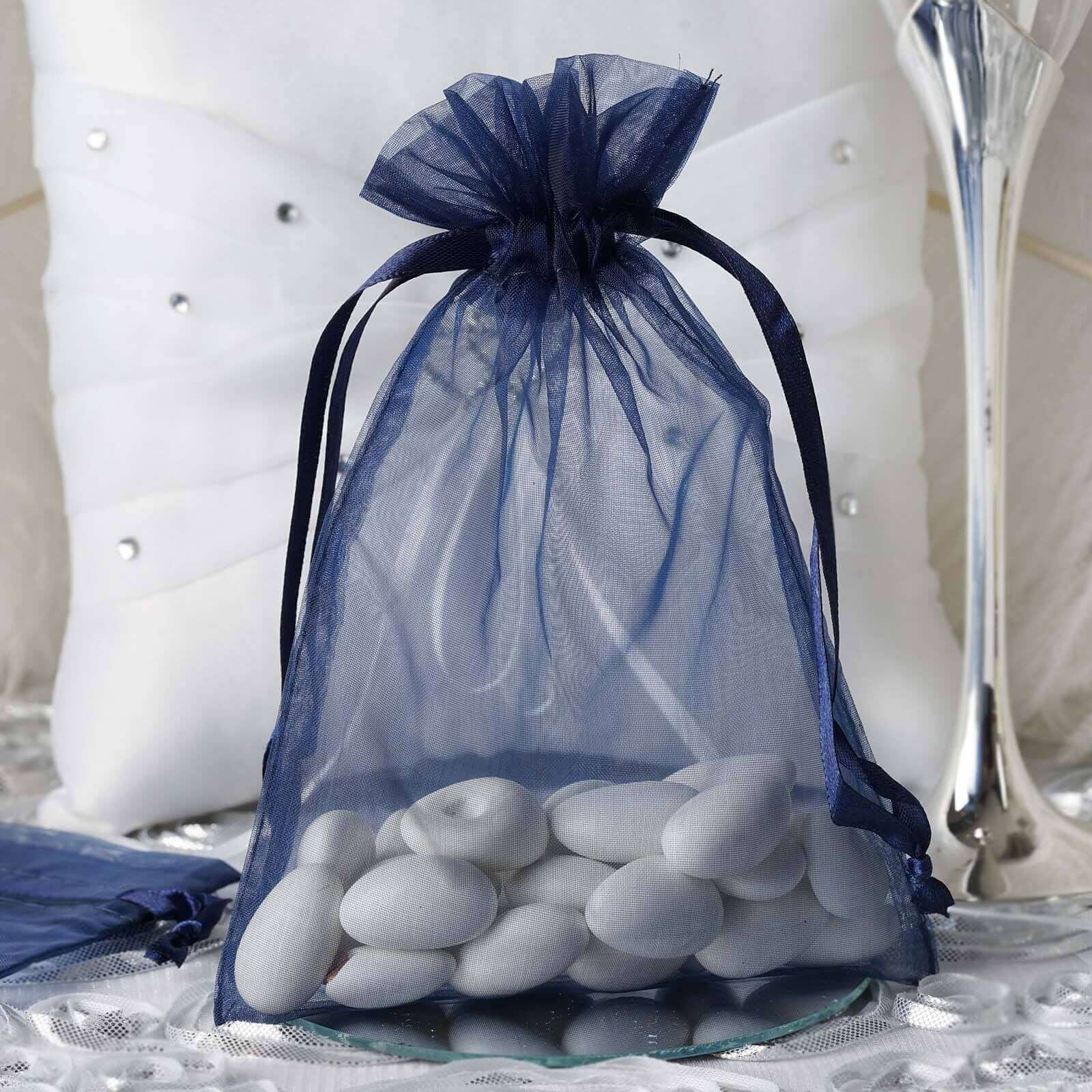 Blue Organza Bags