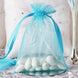 10 Pack | 5x7inch Turquoise Organza Drawstring Wedding Party Favor Gift Bags