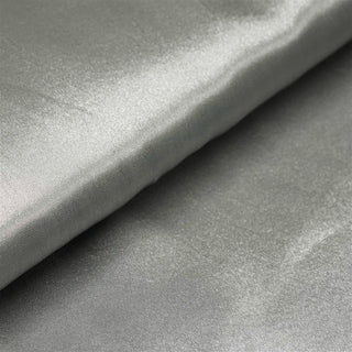 Elegant Silver Satin Fabric Bolt for Stunning Event Decor