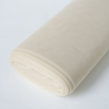 108"x50 Yards Beige Tulle Fabric Bolt, DIY Craft Fabric Roll
