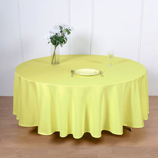 Brighten Up Your Event with a Yellow Seamless Polyester Round Tablecloth