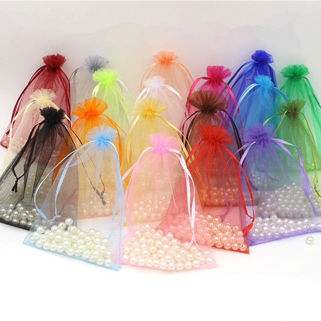 10 Pack | 5x7inch Mint Organza Drawstring Wedding Party Favor Gift Bags