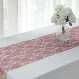 12x108inch Dusty Rose Floral Lace Table Runner