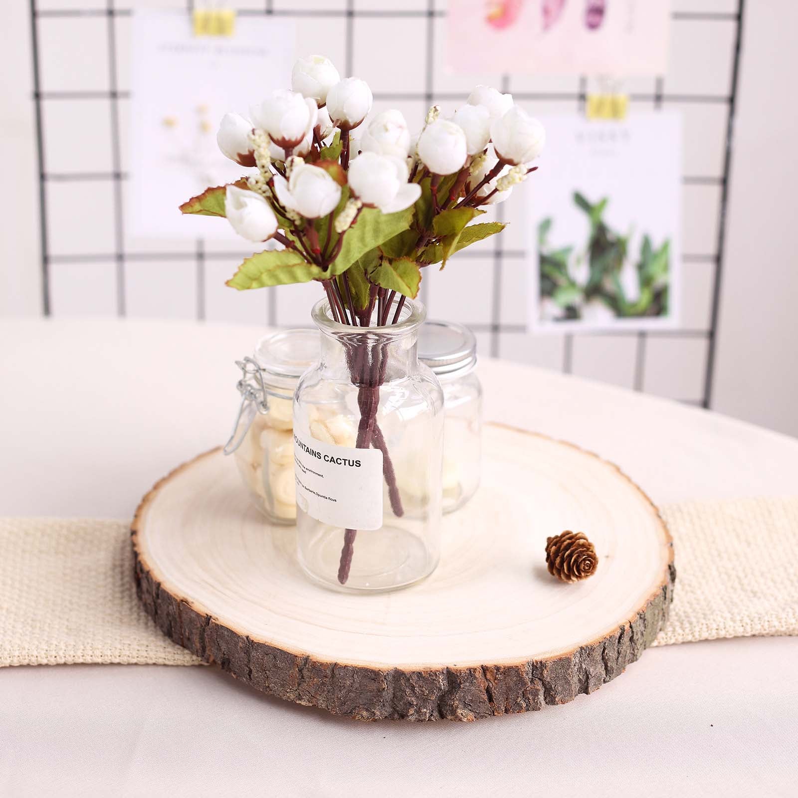12 Dia | Rustic Natural Wood Slices Round Poplar Wooden Slab Table Centerpiece