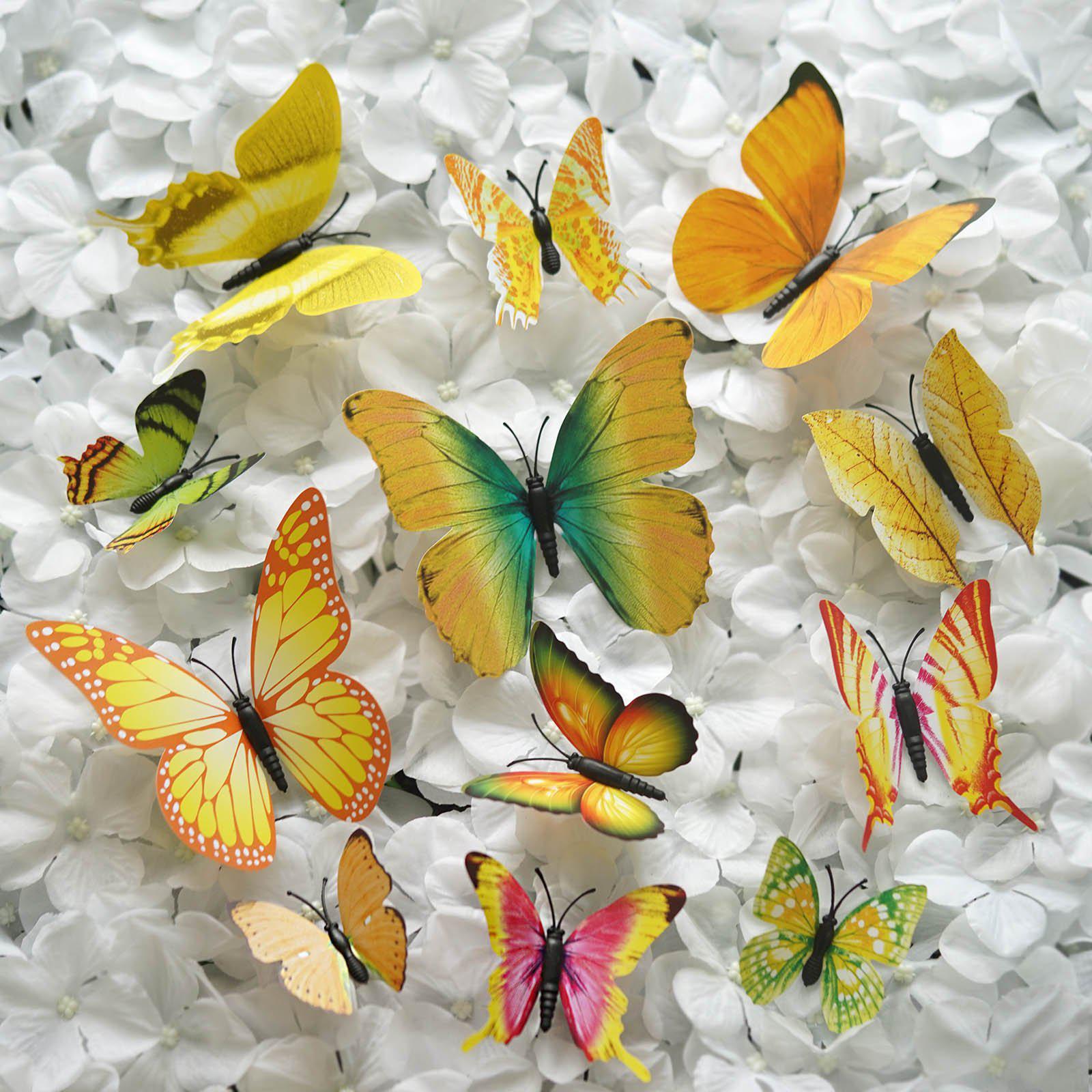 3 Inches Yellow Decoration Butterflies Pack of 12