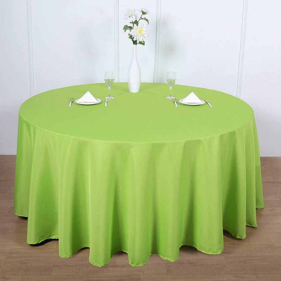 120 Inch | Apple Green Polyester Round Tablecloth