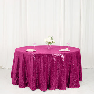 Elevate Your Event Decor with the Fuchsia Sequin Tablecloth